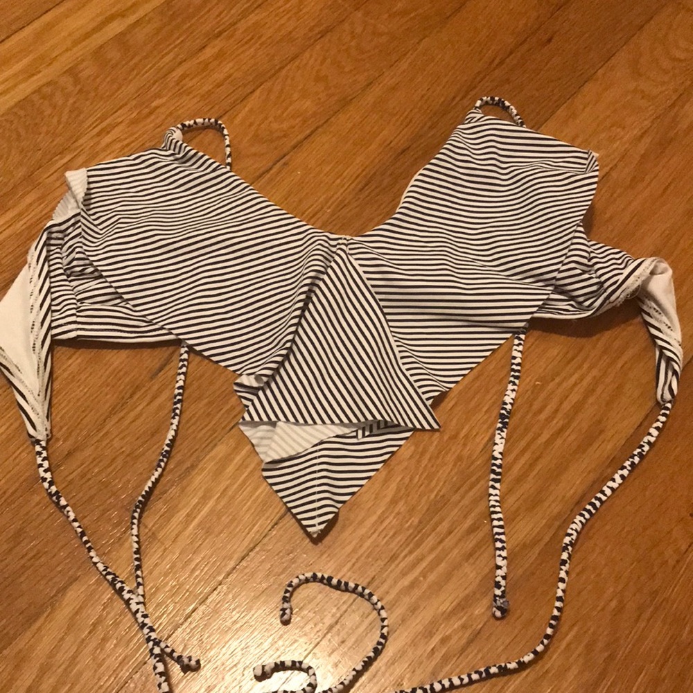 Striped Flowy Bikini Top